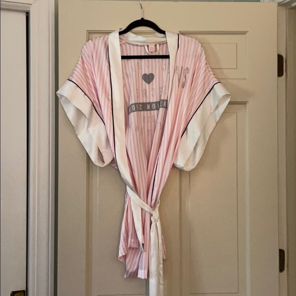 Victoria Secret Striped Robe- Silk